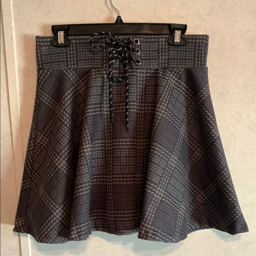 Elegant Plaid Olive Green Skirt